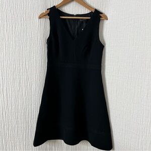 J Crew Black V Neck A Line Sleeveless Dark Academia Preppy Dress Size 6